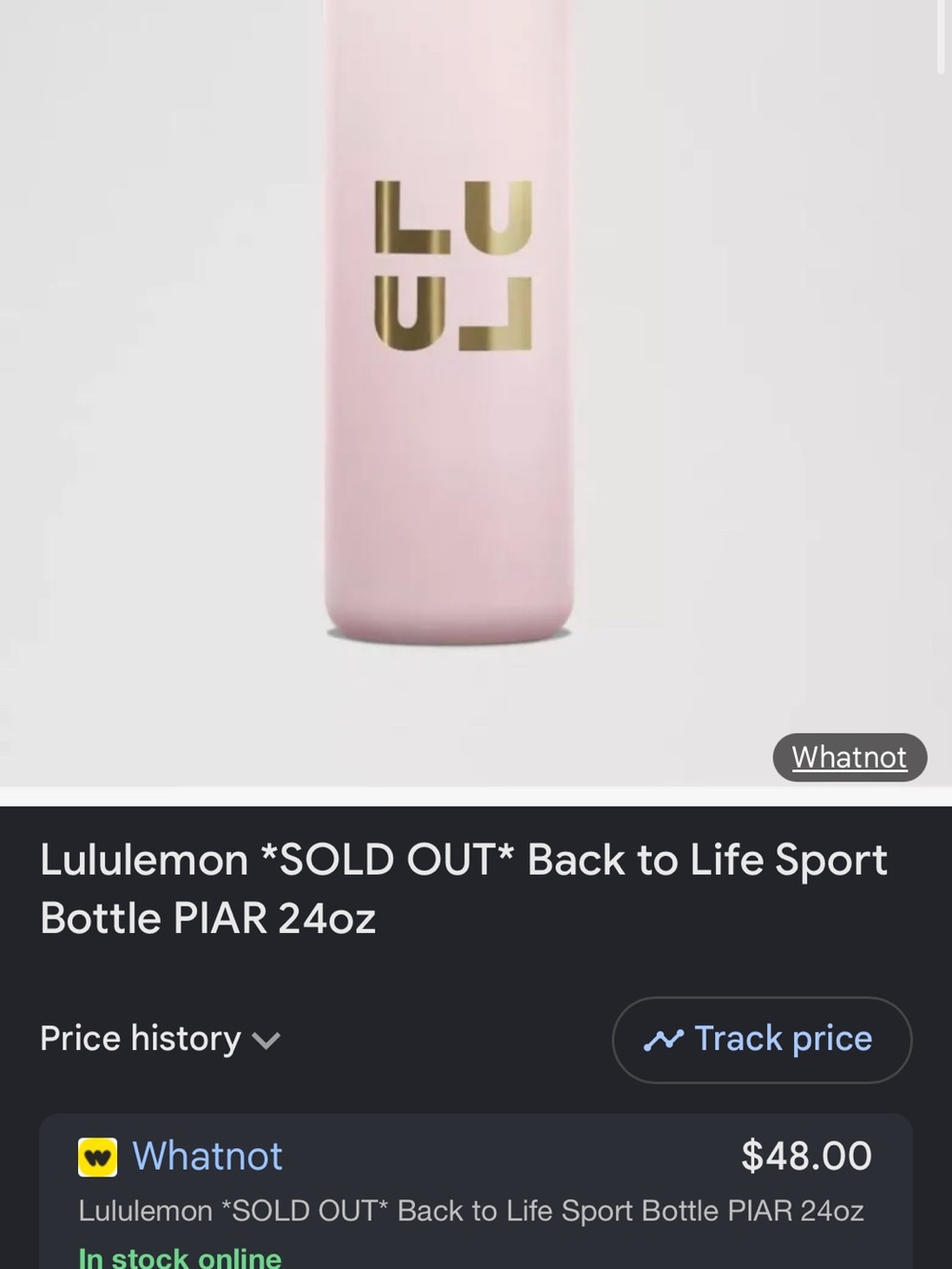lululemon athletica Pink Bottle with Gold Logo